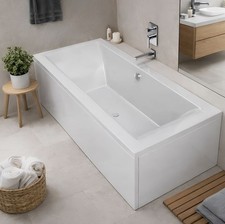 1700 & 1800 x 750/800 Double Ended Square Acrylic Bath No Tap Holes