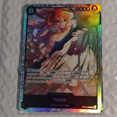Bandai One Piece CCG Nami OP15-086 Special Holo Character Card 6000 Power