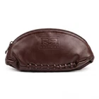 Rapport Mens Leather Rugby Ball Wash Bag Black Travel Toiletry Organizer