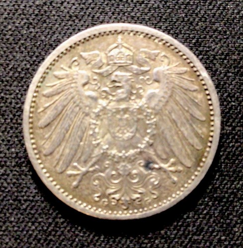 1914 G German Silver! 1 Mark! ENN Coins - Picture 3 of 3