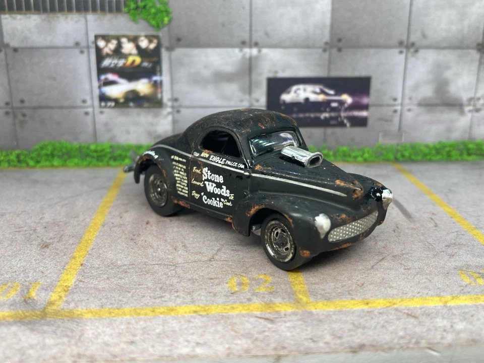 1941 Willys Coupe Ржавый Выветренный Заказной 1/64 Литой Автомобиль Амбар Находка - Изображение 2 из 4