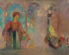Odilon Redon Woman in a Gothic Arcade Fine Art Giclee | 8x10 | 11x14 | 16x20