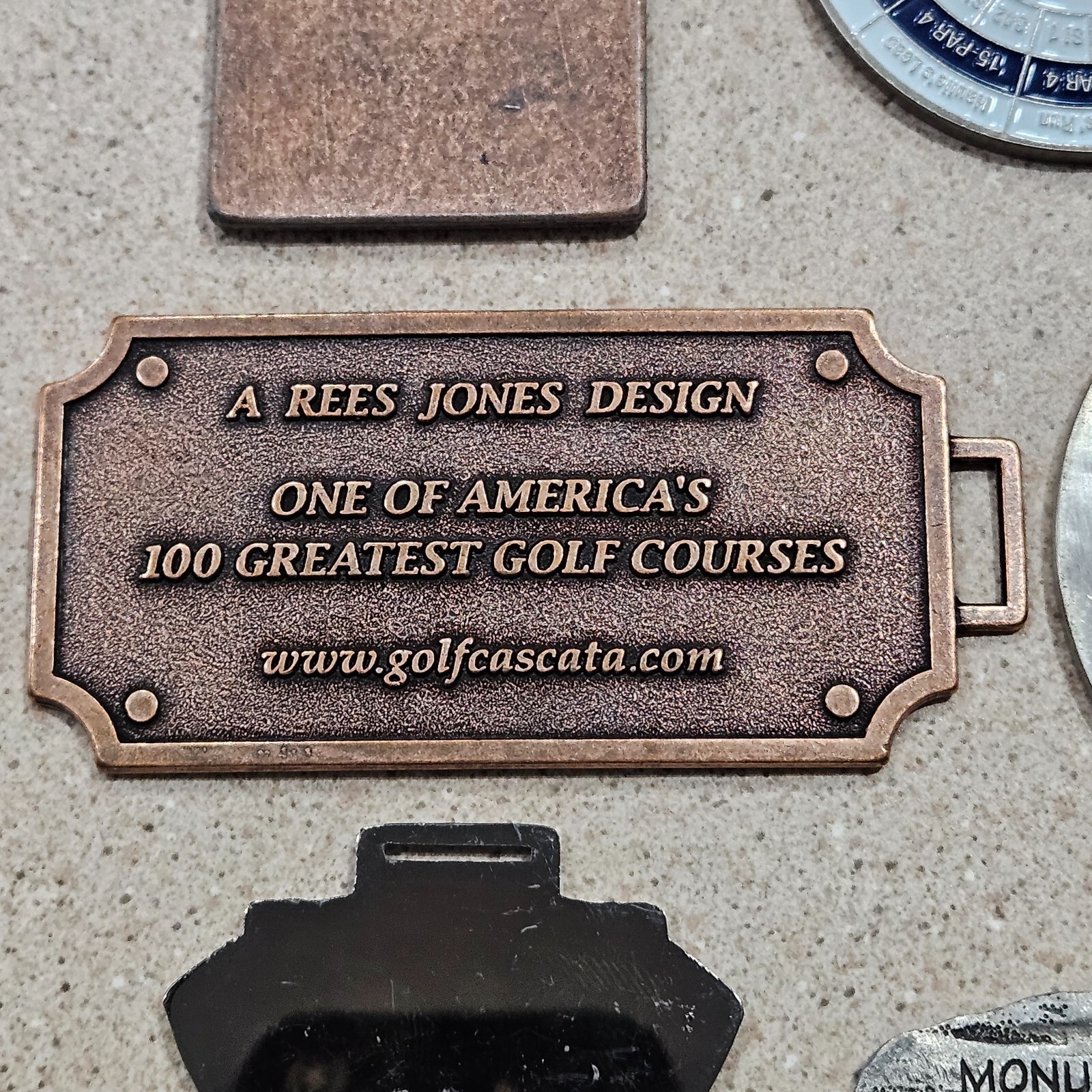 Lot of 6 Metal Golf Bag Tags Kierland Old Head Cascata Grayhawk Tralee