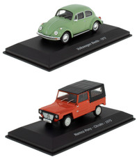 Lot de 2 Voitures Miniatures 1/43 Volkswagen Coccinelle + Citroën FAF Pony LCC9