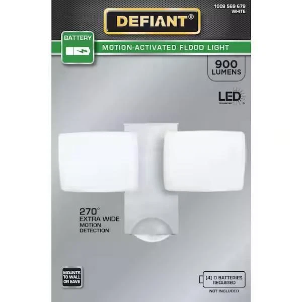 Defiant 270 Degree Motion Battery Powered Outdoor Dusk to Dawn LED