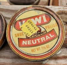 Lot of 5 Vintage Kiwi Shoe Polish Cans from the 80's