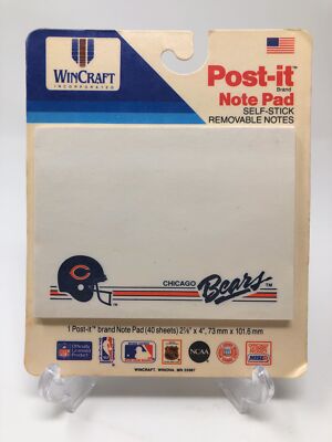 Rare CHICAGO BEARS NFL Post-it Note Pads 40 Sheets Vintage WinCraft Football