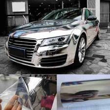 Full Roll 100ft X 5ft Glossy Mirror Chrome Silver Vinyl Foil Wrap Film Sticker