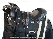 YOUTH WESTERN SADDLE 14 in KIDS BARREL RACING TRAIL SYNTHETIC CORDURA USED SET