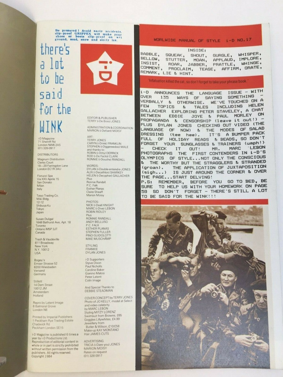 洋書 i-D magazine No.15 March/April 1984 I-D Magazine No.15 March/April 1984 | eBay