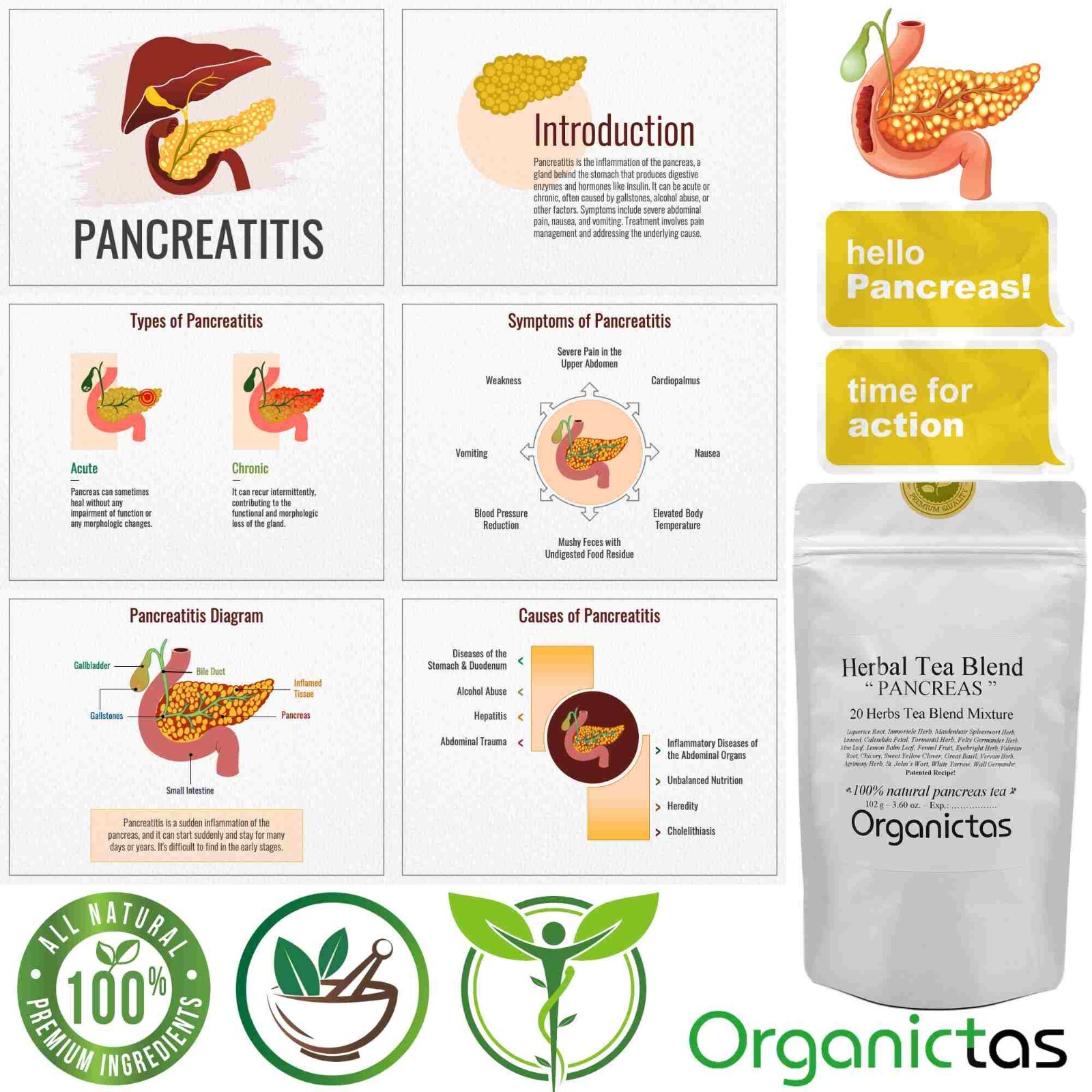 PANCREATIC Herbal Tea Natural 20 Herbs PANCREAS SUPPORT Care