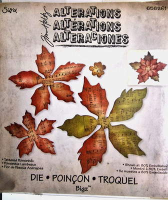 Sizzix Bigz Die - Tattered Poinsettia by Tim Holtz - Holiday Flower - Rare