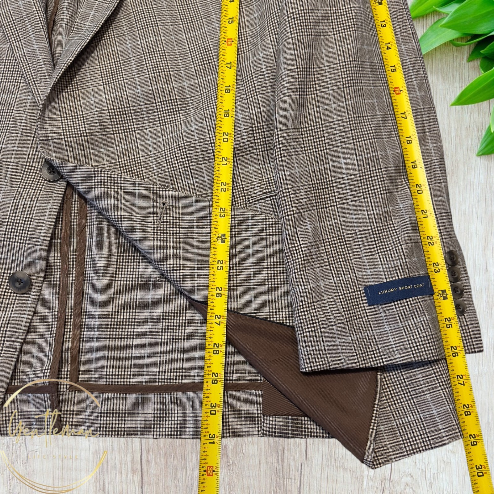 STAFFORD Mens Blazer Sport Coat Two Button Jacket 52R Beige Wool/Linen