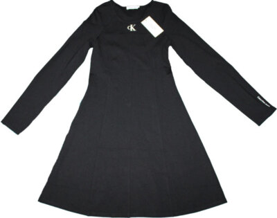 KLEID LANGARMKLEID AUSGESTELLT SCHWARZ IGO1670 CALVIN KLEIN JEANS Gr. 170 (16)