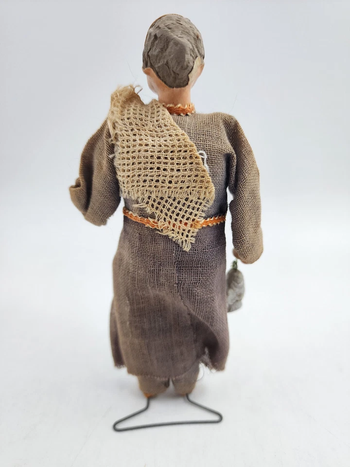 Muñeca de pescador china de pie de 6,5" de colección con red de pesca para llevar peces Foto 3 de 4