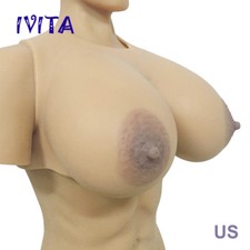 Crossdresser Big Oval Nipple Silicone Breasts Forms TG Artificial FF Cup Boobs