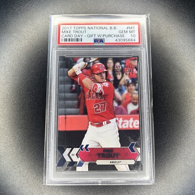 2017 Topps National Baseball Card Day #GWP-MT Mike Trout PSA 10 Low Pop  Rare | eBay