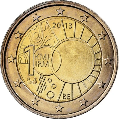 Belgique, 2 Euro, Institut Royal Météorologique, 2013, Bruxelles, Bimétallique - Photo 1/2