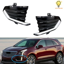 For 2017-2019 Cadillac XT5 Front Bumper Fog Lights Lamps Cover Right&Left Side
