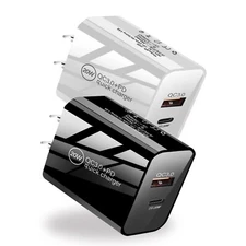 Lot Dual Ports 3.0A USB Power Adapter PD Type C Home Wall Charger Plug Universal