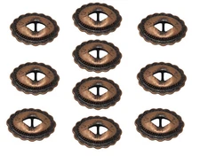 10 Bronze Metal Medium Scalloped Edge Oval Southwestern Conchos Leather Crafts