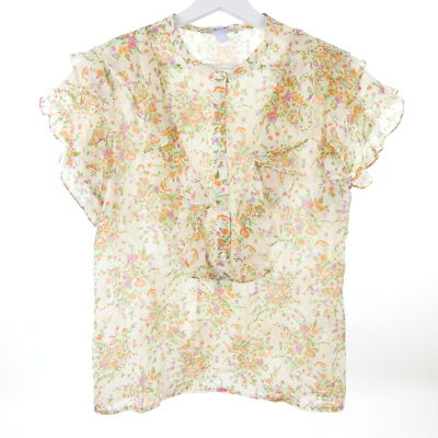 SUZIE ANGLE blouse blouse flounces silk size 38 M 