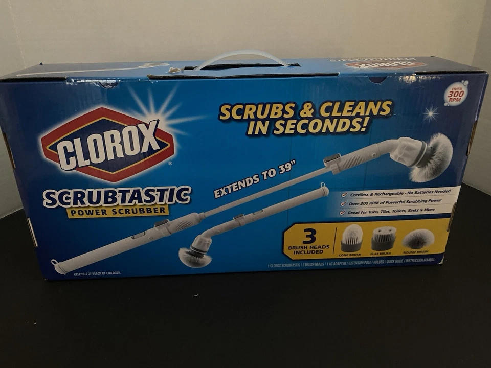 "Depuradora eléctrica inalámbrica recargable CLOROX Scrubtastic se extiende a 39"" 300 RPM" Foto 2 de 3