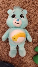Basic Fun Care Bears Cute Teal Wish Bear Star On Tummy Plush Stuffed Toy 10"