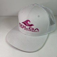 Koloa Surf Wave Classics Retro Trucker Cap Baseball Hat White Pink Mesh Back