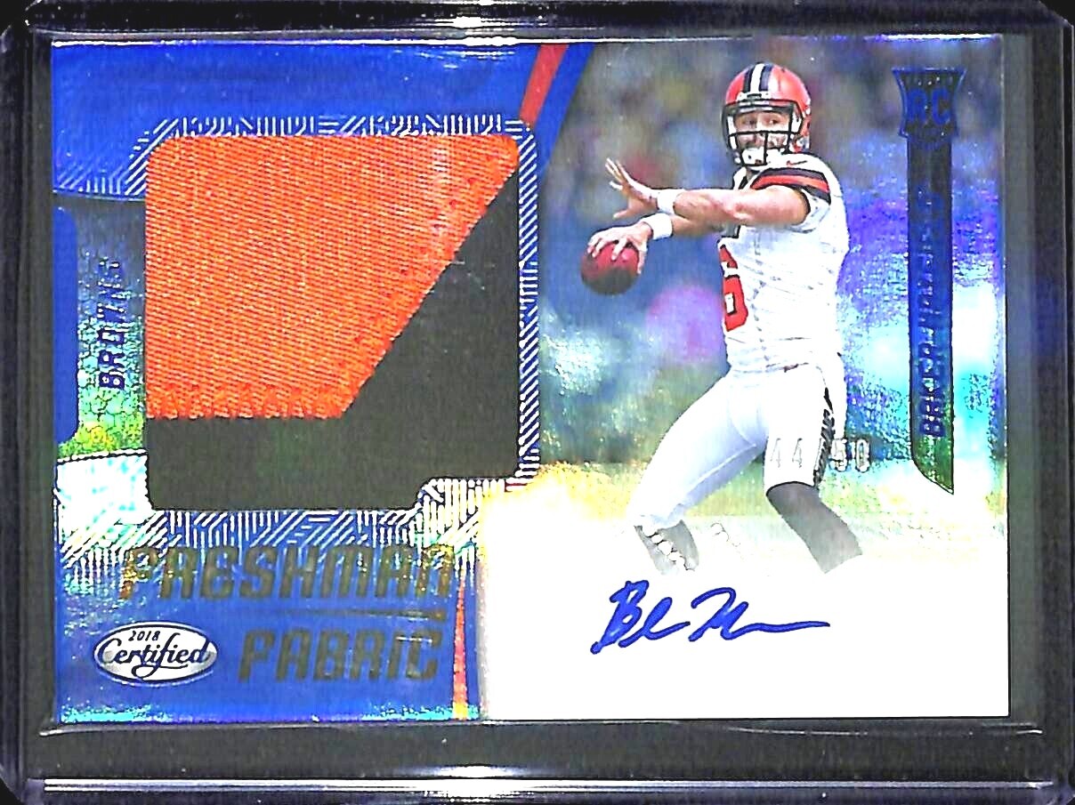 2018 Panini Certified Patch Relic Autograph #206 Baker Mayfield No 44 of 50