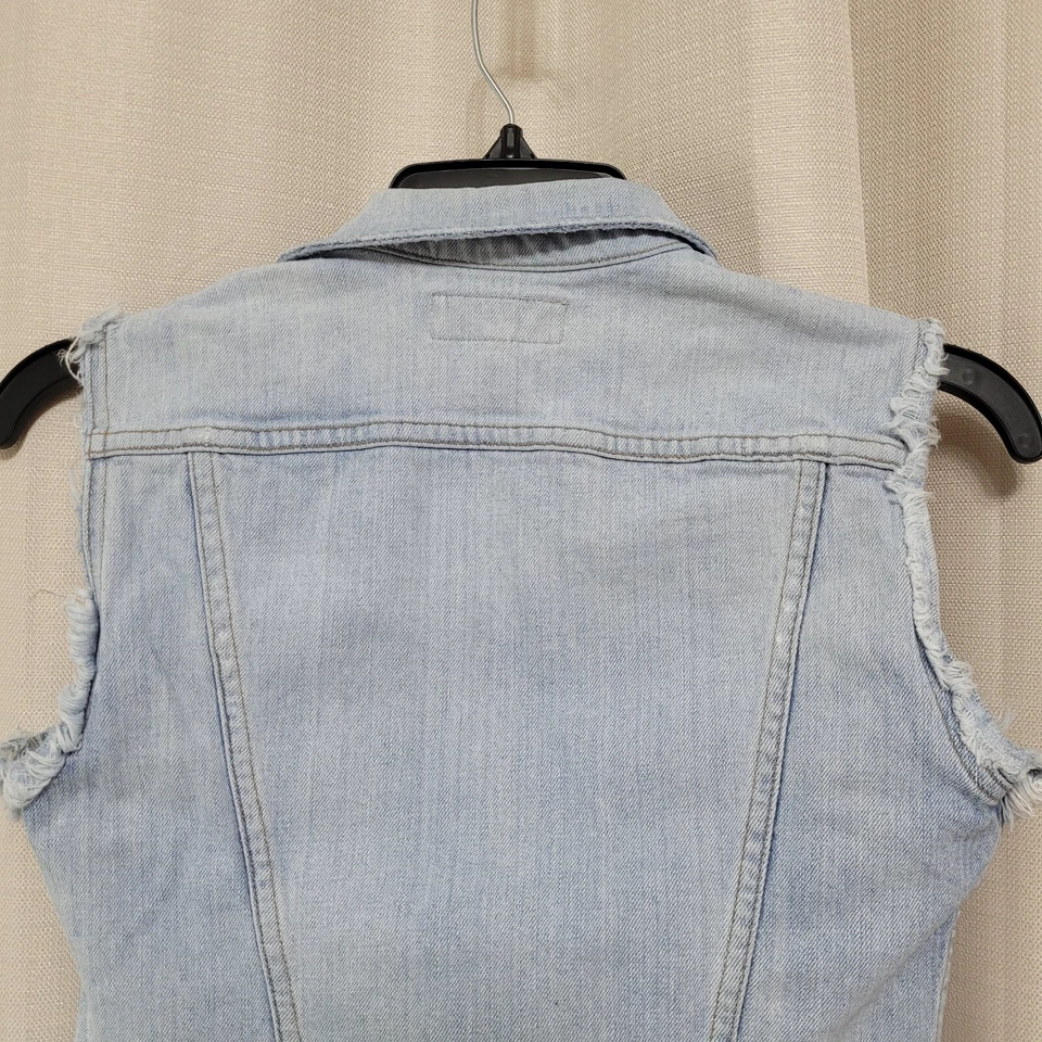 J Brand Fray Sleeveless Jean Vest Women's Size XS Faith Light Wash Denim - Image 4 of 4