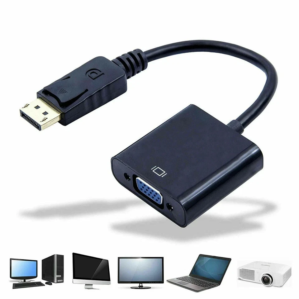 HD Display Port DP Male to VGA Female Adapter Converter Cable Lead DisplayPort - Image 3 of 4