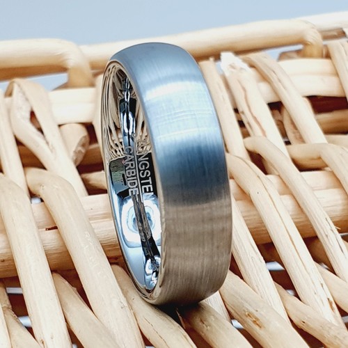 6mm Brushed Finish Comfort Fit Classic Dome Tungsten Ring, Tungsten Wedding Band - Picture 4 of 7