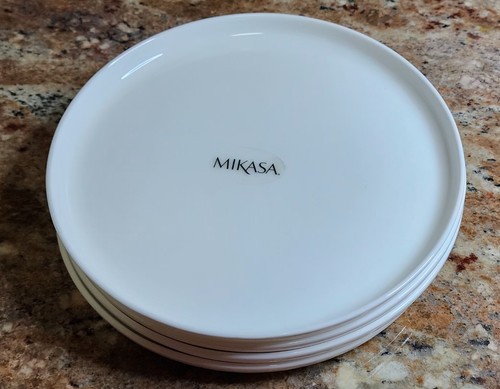 Mikasa SAMANTHA White Bone China Salad Plates 8 1/4" Set of Four NEW - Picture 2 of 6