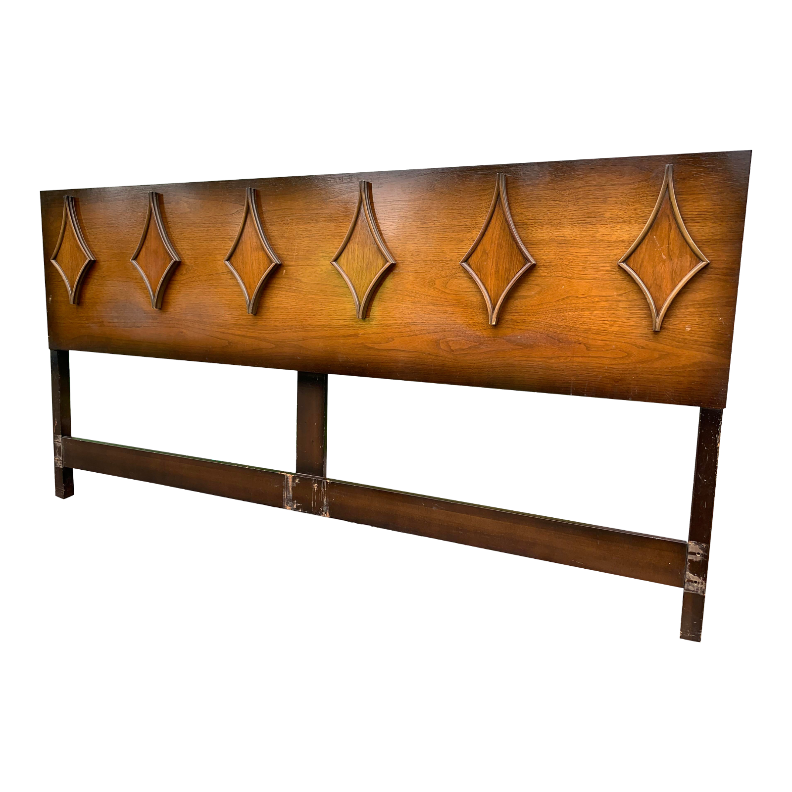 Vintage 1960s Brown MidCentury Modern Queen Antique Headboard w/Diamond Front eBay
