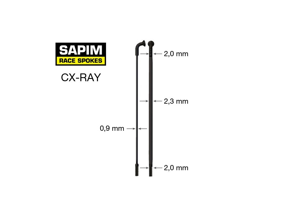 SAPIM CX-RAY Spokes BLACK Bladed J-Bend NEW, Includes FREE