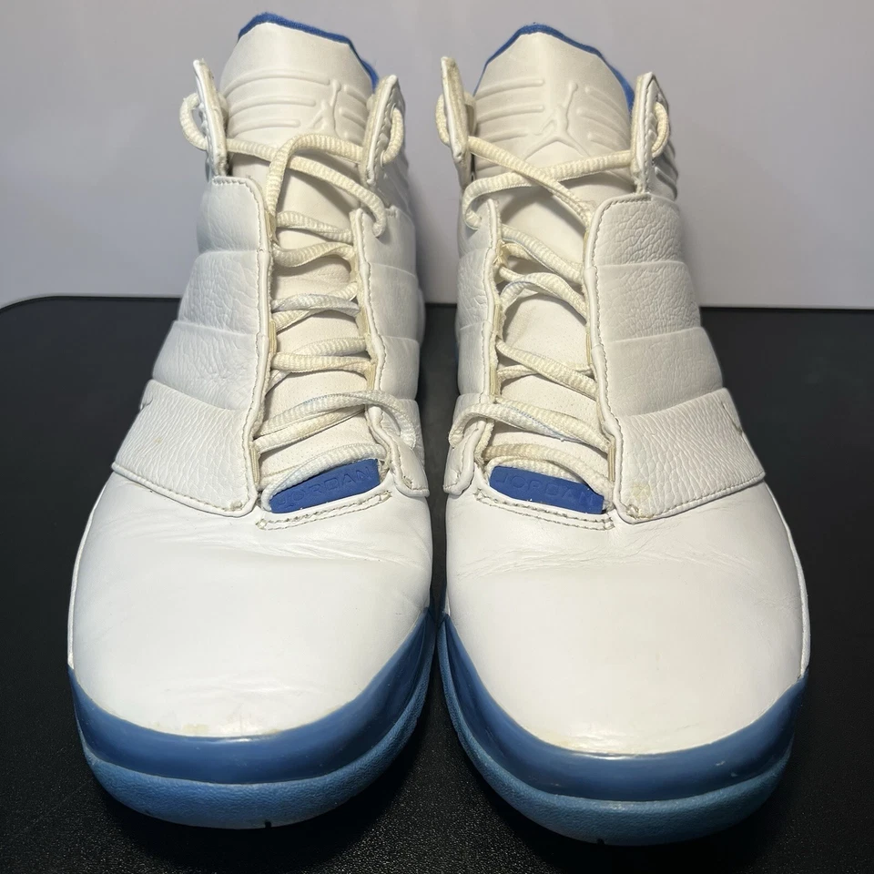 Zapatos de fútbol Air Jordan Mach 3 blanco azul 312493-105 2005 para hombre talla 11,5” Foto 3 de 4