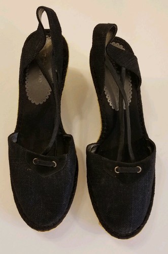 Liz Claiborne Size 9M Sandals Black Wedge Heels - New without box - Picture 3 of 6