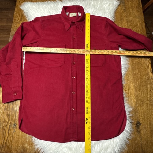 Vintage LL Bean Chamois Shirt Size 16 USA Outdoors Hunting 1611 Red Burgundy - Picture 8 of 12