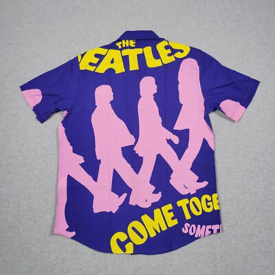 The Beatles Shirt Men Medium Abbey Road Big Logo AOP Something Come Together