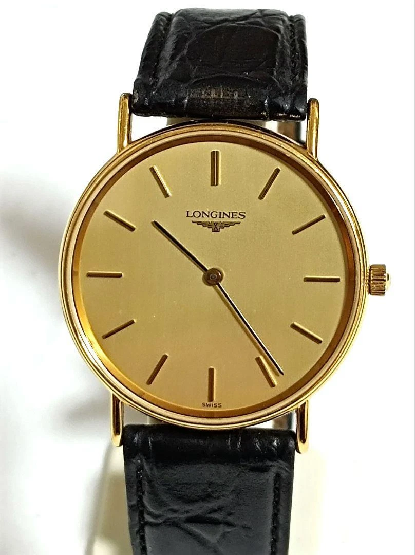 Longines L4.637.2 Men's watch with gold dial 34.5mm Battery replaced