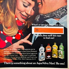 1970 Aqua Velva Men's Cologne Scented Advertisement Vintage Perfumes F15N