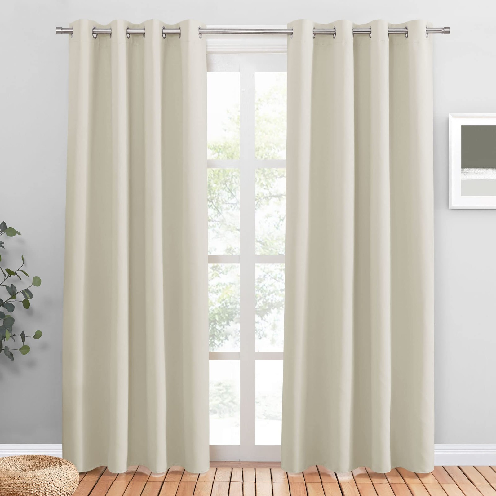Rideau thermique isolant froid et chaud grande largeur beige