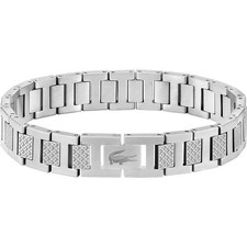 Lacoste Men  s Geometric Link Bracelet  HighPolish Chain  Premium Men  s Wristwear