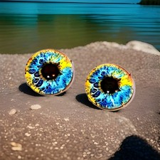 Ohrringe Clips Ohrhänger Iris Auge 3D Effekt