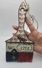 Patriotic Altered Art Distressed Upcycled American Paint Brush 4th Of July Decor