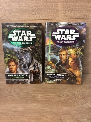 Star Wars New Jedi Order Edge of Victory I II Conquest Rebirth Keyes 2 PB Books