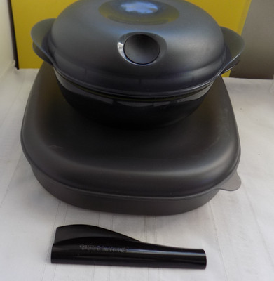 Tupperware-Heat-n-Serve 6 1/4 Cup Micro Bowl, Scrapper & ? Utility/Storage Box