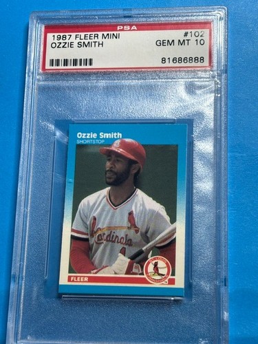 1987 FLEER MINI #102 OZZIE SMITH PSA 10