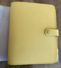 NIB Filofax Original Organizer  - Size A5 In Lemon Yellow Top Grain Leather